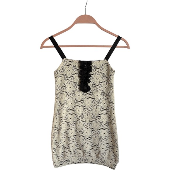 Sally Miller Other - Sally Miller Girls Lace Overlay Dress Black Trim Bow Detail Sz 10 Whimsigoth Y2k